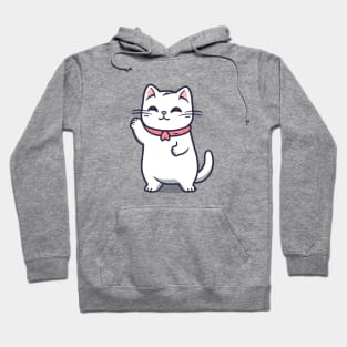 Adorable Cat Waving Hoodie